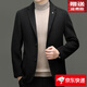 AX Armani autumn and winter thickened wool suit jacket men's business casual woolen single suit jacket feather black M 170 90-120Jin Jin equals 0.5 kg