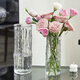 Jiuqiangu Vase Glass Vase Lucky Bamboo Vase Water Ripple Transparent + Gray Glass Vase Two Pack 0985