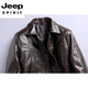 JEEP SPIRIT осенне-зимняя кожаная куртка мужская деловая повседневная мужская кожаная куртка средней длины с лацканами модная мужская кожаная куртка большого размера черного цвета первый слой 1096 стиль M 170