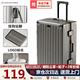 Kangaroo aluminum frame with LOGO suitcase large capacity trolley case for men and women pressure-resistant and wear-resistant password suitcase hard shell leather suitcase dark space gray with LOGO/thickened case 26 inches student accommodation