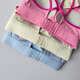 Beautiful Back Contrast Color Sports Bra Women's Summer Shockproof Running Yoga Vest Push-Up One-piece Pilates Bra Ivory White XL