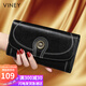 Viney cowhide wallet women's long large capacity multi-card slot clutch bag light luxury student coin purse women's wallet wallet card bag