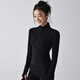 Yoga clothing jacket for women, slim-fitting, quick-drying, stand-up collar, autumn running sports top, Pilates training fitness clothing, long-sleeved black trousers suit (10 yuan off) S