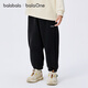 Balabala children's pants boys and girls velvet thickened trousers 2025 autumn and winter legged sports casual pants parent-child fashion
