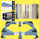Yusenyi drum washing machine base shelf removable foot pad storage rack anti-slip and shock-proof universal refrigerator raising bracket (special for large double-door refrigerators) large panel 25 large square tube smooth 4 double brake wheels 2 load-bearing columns