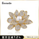 Eternelle French eternal fashion brooch women's high-end accessories high-end corsage temperament collar pin elder gift bright gold