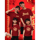 Year of the Horse zodiac year clothes red short-sleeved T-shirt 2026 pure cotton New Year's greetings clothes for boys and girls, family wear customized wine red horse chest label -001 170 3XL175-190CM170-185Jin Jin is equal to 0.5 kg