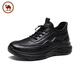Camel cowhide men's leather shoes business sports casual wear-resistant versatile thick sole P14A211626 black 40