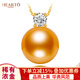Sea pupil 18K gold set with moissanite South Sea gold bead pearl pendant single Miao Shuang Princess thick gold seawater necklace for women S grade/almost flawless rich gold 13-14mm +18K gold chain
