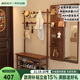 Ruifan solid wood coat rack, entry-level shoe changing stool, clothes rack, one-piece floor-standing vertical clothes rack, shoe rack, doorway entrance rack