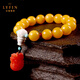 La Yun Feiyin Baltic Sea natural amber chicken fat yellow beeswax bracelet for men and women single circle southern red Pixiu bracelet round bead jewelry about 12mm (with certificate)
