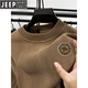 JEEP Heavy Thick Polar Fleece Sweater Men's Winter 2026 New Fleece Bottoming Shirt Men's Round Neck Warm Plus Velvet Inner Camel 2XL /180