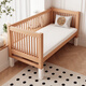 Goodbaby (gb) spliced bed with widened bedside beech wood children's bed single crib spliced large bed bed widened spliced artifact flat bed SF package upstairs 150x50cm