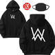 Ji Mi Alan Walker alanwalker three-piece set Jiahao same style DJ trendy autumn and winter hooded men's handsome sweatshirt winter Jiahao same style sweatshirt - black plus velvet M 80-100Jin Jin equals 0.5 kg
