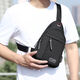 OTHER Men's Chest Bag Backpack 2024 New Nylon Canvas Chest Bag Casual Sports Travel Chest Bag Single Shoulder Crossbody Bag + Reinforcement + Black