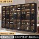 Zhong Zhanggui Wine Cabinet Light Luxury Solid Wood Sideboard Glass Door Display Cabinet Home Integrated Wall Bookcase New Storage Customized Cabinet 320cm Solid Wood Ecological Board Eight-Door Wine Compartment Model Comes with Sensor Light (Installation Included)
