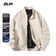 GLM jacket men's spring and autumn loose jacket men's casual simple baseball uniform men's comfortable versatile top black 3XL