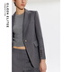 Langzi EiLEEN ELITEE 2025 new autumn new high-end college style workplace commuting loose suit jacket for women, dark gray L