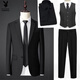 Playboy (PLAYBOY) men's suit, high-end suit, four-piece suit, business formal attire, vest, professional attire, interview, work, groom's suit (single piece), black blazer S