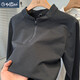 GOLDLION G+ Goldlion half-zip Henry collar long-sleeved T-shirt men's 2025 new autumn sports and leisure black M