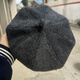 Fangtou pumpkin hat for middle-aged men, beret octagonal hat, doctor's hat, pumpkin hat for men, middle-aged and elderly hats, black woolen S small size (55-56)