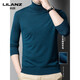 Lilang Light Luxury Turtleneck Worsted Wool Sweater Men's Spring and Autumn Thin Long Sleeve Bottoming Shirt 100 Pure Wool 60 Count Super Fine Black Thin Section 4XL (190)
