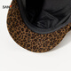 SANFU quilted leopard print octagonal hat fashionable personalized clothing accessories accessories hat painter hat 850833 leopard print coffee color one size