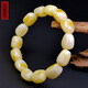 Hu Pai, one thing, one picture, one certificate, beeswax bracelets for men and women, Russian material, white flowers, pretty color, natural unbaked color, 21.8g, 12*15mm