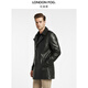 London Fog winter new British style cotton leather men's leather jacket business commuting color versatile fitted jacket official flagship black Z9 L 170/88B 50
