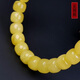 Amber Pai, one thing, one picture, one certificate, beeswax bracelet, natural amber bracelet, women's style, Russian chicken fat yellow, bucket beads, bracelet, 8.17g, about 7.5*6.5mm
