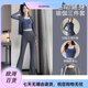 Love Dream Bird Yoga Wear Suit Women's Autumn and Winter 2025 New Pilates Training Sports Dance Wear Fitness Bootleg Pants Three-piece Set Gray Blue + Scented Whale Blue + Gun Gray S