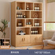 Zhong Zhang Gui solid wood ecological board wine cabinet wall-mounted living room storage display cabinet commercial wine rack 2024 new home new Chinese style door-to-door delivery thickened 15mm plate 140cm-log