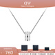 Daniel Wellington DW necklace for women, fashionable jewelry with adjustable length and contrasting colors, birthday gift for girlfriend DW00400304 silver white
