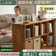 Small craftsman bookshelf solid wood floor-standing one-piece grid cabinet living room home bookcase simple storage storage rack antique sandalwood 8-grid cabinet