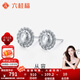 Liuguifu Jewelry Platinum PT950 Sunflower Versatile Earrings Fashionable Light Luxury Car Flower Sunflower Earrings as a Birthday Gift for Your Girlfriend Calmly About 1.45