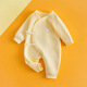 Xinnan newborn quilted onesie, newborn baby pure cotton pajamas, spring, autumn and winter warm baby crawling suit, onesie, yellow bear + yellow whale 52cm (5-8Jin Jin is equal to 0.5kg)