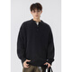 Zhiwei gray American Henry collar sweater for men autumn and winter 2025 new thickened warm sweater jacket with sweater inside light gray XL recommended 125-145Jin Jin equals 0.5 kg