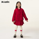 M.Latin shopping mall same style New Year's greetings children's skirt 26 spring new style polka dot jacquard regular waist skirt for girls and boys big red 140