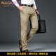 MAGIOPY high-end light luxury men's brand casual pants men's autumn and winter slim thickened business long pants stretch trousers men's black plus velvet 30
