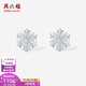 Saturday Fortune (ZLF) pt950 platinum earrings for women, classic shiny snowflake earrings for your girlfriend, one pair - 2.11g