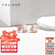 Xie Ruilin (TSL) 18K gold earrings Yueji series women's white mother-of-pearl earrings AG707 (64061)