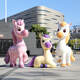 Huiqi Shangpin 2026 Fiberglass Cartoon Horse Sculpture Outdoor Scenic Spot Check-in Landscape Animal Decoration Mall Display Large Ornament Customized