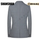 SHANSHAN light luxury brand men's suit suit gray plaid business casual fashion suit two-piece suit for men light gray plaid 2XL 180