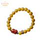 Layun Feiyin collectible chicken fat yellow beeswax bracelet for women South red agate full-meat Pixiu jasper with beads natal Buddha amber bracelet Zodiac (dog and pig) 8mm (with certificate)