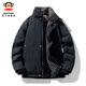 Big mouth monkey (paul frank) stand collar contrasting color cold-proof cotton coat for men in winter new fashion brand warm thickened cotton coat casual versatile cotton jacket black official authentic L recommended 125-145Jin Jin equals 0.5 kg