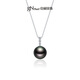Jingrun Pearl New Product Zhiyi 18K gold seawater pearl necklace round strong luster Tahitian black pearl pendant 12-12.5mm free 925 silver chain