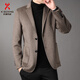 KBXNG Jinba single-breasted thickened suit jacket men's 2025 autumn new fashion casual warm wool jacket men gray S recommended 90-110Jin Jin equals 0.5 kg