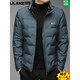 利郎男款羽绒服短款轻薄保暖外套中青年立领休闲夹克2025新款冬季 蓝色 2XL (145-155)斤