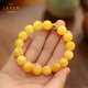 Layun Feiyin Russian material demon pattern white flower beeswax bracelet for women amber chicken oil yellow original design 18K gold bracelet gift collection white flower honey about 12mm (now inspected and shipped 72 hours)