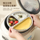 Made of 304 stainless steel high-temperature resistant steaming plate, compartmented steaming bowl, water-proof steamer, household steaming dish, rice cooker, steaming rack, dinner plate, small three-compartment, double handle design